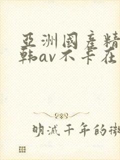 亚洲国产精品日韩av不卡在线