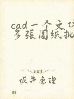 cad一个文件多张图纸批量转pdf
