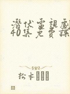 潜伏电视剧全集40集免费谍战