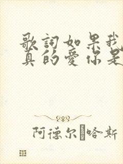 歌词如果我说我真的爱你是什么歌名