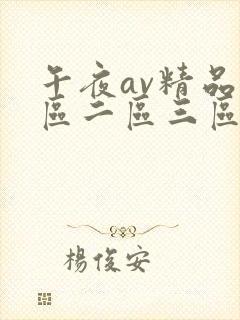 午夜av精品一区二区三区