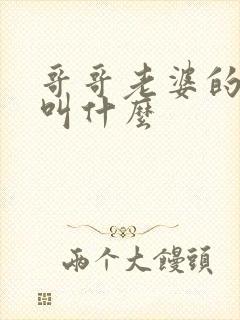 哥哥老婆的弟弟叫什么