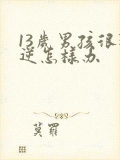 13岁男孩很叛逆怎样办