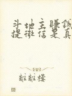 斗地主赚钱版 提微信是真的吗