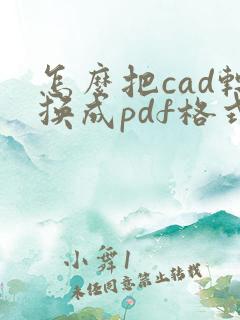 怎么把cad转换成pdf格式后是黑白色