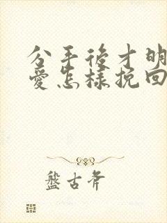 分手后才明白的爱怎样挽回