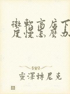 微软商店下载速度慢怎么办