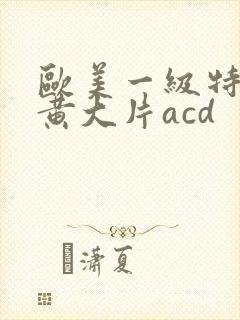 欧美一级特黄特黄大片acd