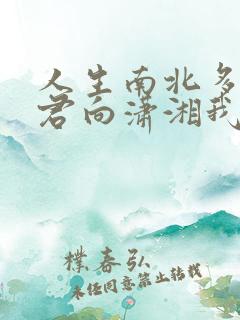 人生南北多歧路君向潇湘我向秦全文