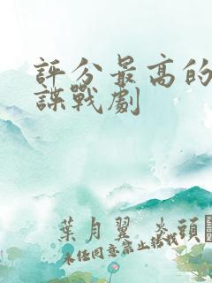 评分最高的十部谍战剧