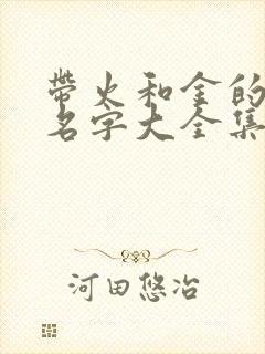 带火和金的男孩名字大全集