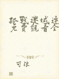 孤战迷城连续剧免费观看全集高清