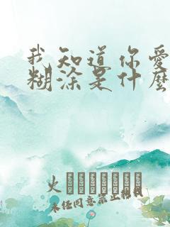 我知道你爱的太糊涂是什么歌的歌词