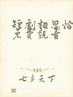 短剧相思恰相逢免费观看