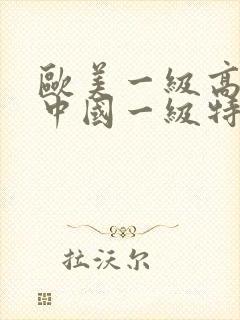 欧美一级高清片中国一级特黄大片