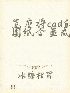 怎么将cad的图纸合并成一个pdf