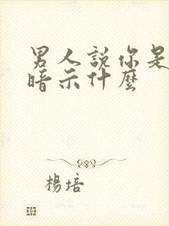 男人说你是搭档暗示什么