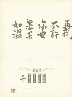 如果你不再对我温柔也许我会少爱你是什么歌