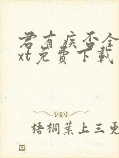 君有疾否全文txt免费下载