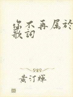 你不再属于我的歌词