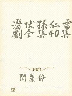 潜伏孙红雷电视剧全集40集免费观看