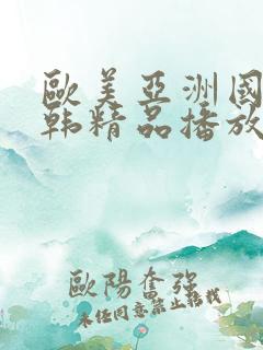 欧美亚洲国产日韩精品播放