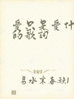 爱只是爱什么歌的歌词