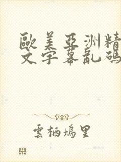 欧美亚洲精品中文字幕乱码高清