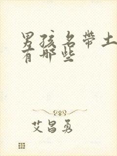 男孩名带土的字有哪些