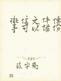 微信文件传输助手可以备份吗