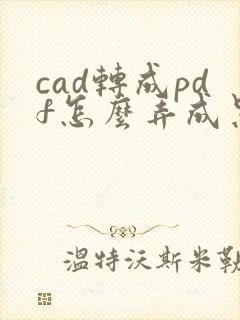 cad转成pdf怎么弄成黑白的