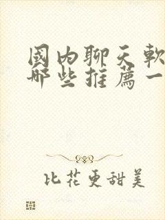 国内聊天软件有哪些推荐一下推荐