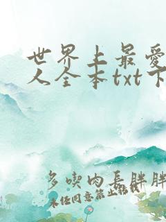 世界上最爱我的人全本txt下载