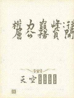 权力巅峰:从基层公务员开始小说