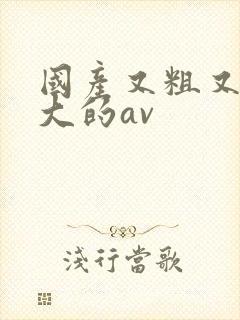 国产又粗又黄又大的av