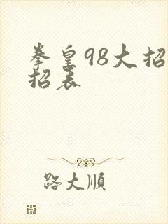 拳皇98大招出招表