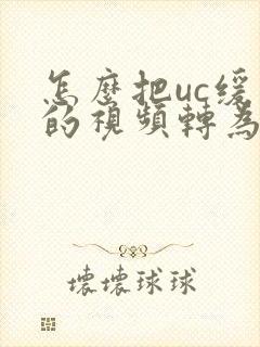 怎么把uc缓存的视频转为本地视频