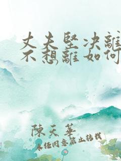 丈夫坚决离婚我不想离如何解决