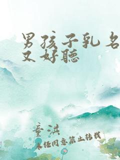 男孩子乳名简单又好听