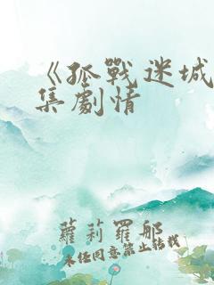 《孤战迷城》分集剧情