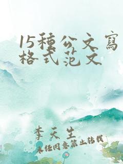 15种公文写作格式范文