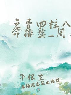 免费四柱八字算命排盘_周易文化