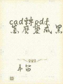 cad转pdf怎么变成黑白的