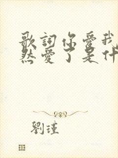 歌词你爱我吗当然爱了是什么歌名