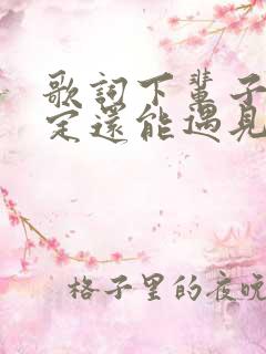 歌词下辈子不一定还能遇见你