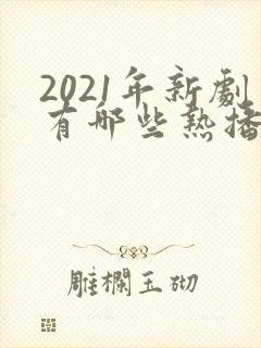 2021年新剧有哪些热播剧