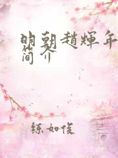 明朝赵辉年个人简介