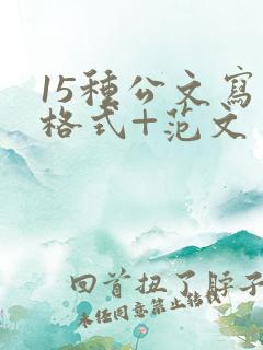 15种公文写作格式+范文