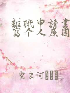 离职申请书怎么写个人原因简短