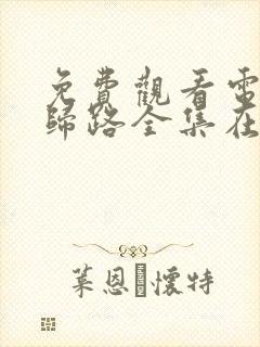 免费观看电视剧归路全集在线播放